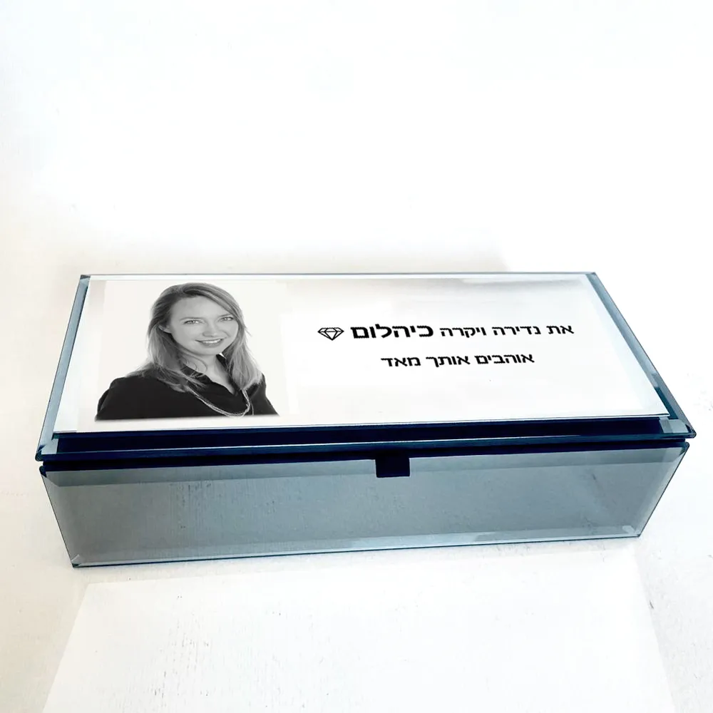 קופסת תכשיטים מראות עם קריסטל בצורת יהלום